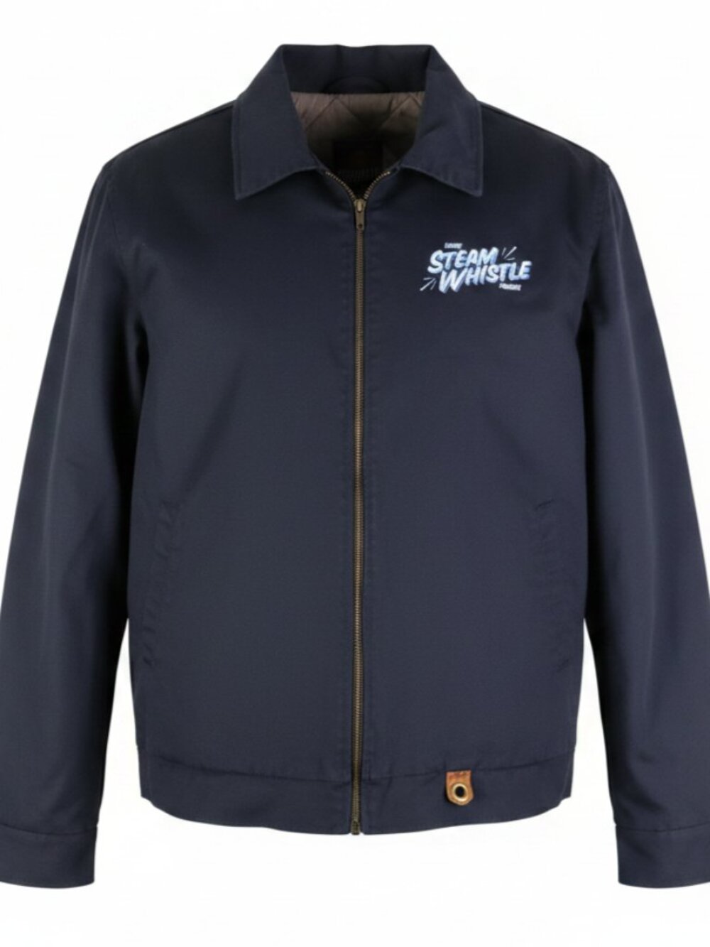 Iron Head Bomber Jacket Mens Extra Large Navy Blue Zip Insulated Steam Whistle